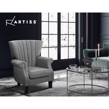 Load image into Gallery viewer, Artiss Upholstered Fabric Armchair Accent Tub Chairs Modern seat Sofa Lounge Grey