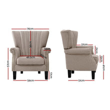Load image into Gallery viewer, Artiss Armchair Lounge Chair Accent Chairs Armchairs Fabric Single Sofa Beige