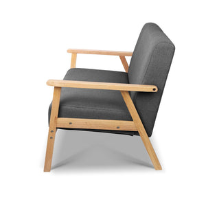 Artiss 2 Seater Fabric Sofa Chair - Grey