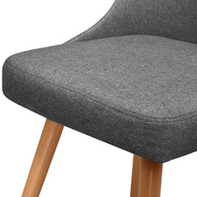 Load image into Gallery viewer, Artiss 2x Replica Dining Chairs Beech Wooden Timber Chair Kitchen Fabric Grey