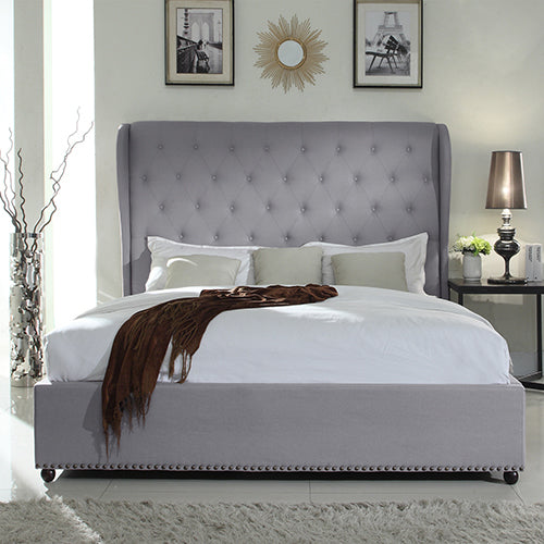 Paris Bedframe Queen Size Grey