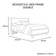 Load image into Gallery viewer, Woodstyle Bedframe Double Size Antique Light Brown