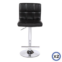 Load image into Gallery viewer, Set of 2 Max Barstool Adjustable Height Black Colour