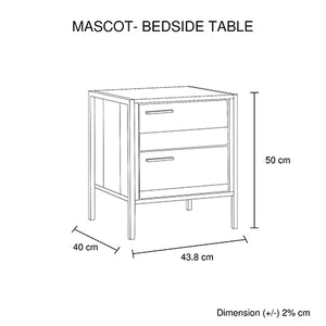 Mascot Bedside Table Oak Colour