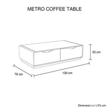 Load image into Gallery viewer, Metro Coffee Table Black Glass &amp; White Painting