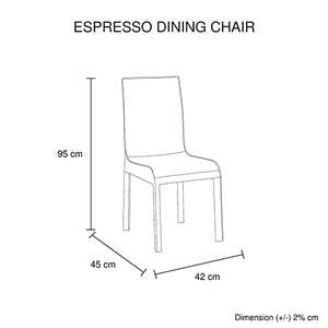 2X Espresso Dining Chair Black Colour