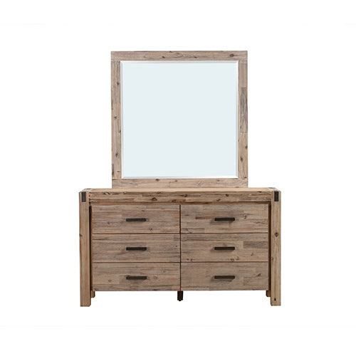 Java Dresser Table Mirror Makeup Cabinet with Drawer Oak 