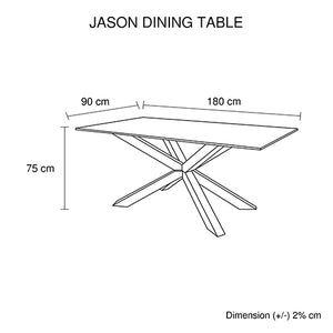 Jason Stainless Steel Glossy Dining Table