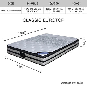 Classic Euro Top Mattress Queen Size