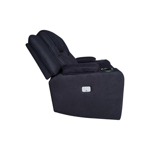Arnold Rhino Fabric Black Headrest Padded Seat Recliner Sofa 1R