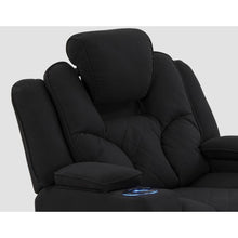 Load image into Gallery viewer, Arnold Rhino Fabric Black Headrest Padded Seat Recliner Sofa 1R