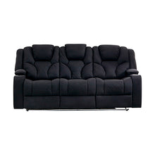 Load image into Gallery viewer, Arnold Rhino Fabric Black Headrest Padded Seat Recliner Sofa 3R