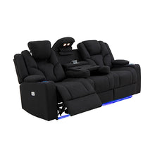 Load image into Gallery viewer, Arnold Rhino Fabric Black Headrest Padded Seat Recliner Sofa 3R