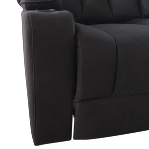 Arnold Rhino Fabric Black Headrest Padded Seat Recliner Sofa 3R