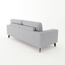 Load image into Gallery viewer, Hopper 3 Seater Fabric Sofa Light Grey Colour