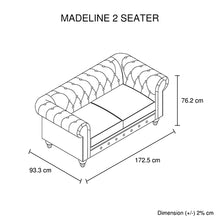 Load image into Gallery viewer, Madeline 2 Seater Brown