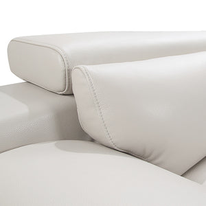 Marina Corner Sofa Set Spacious Chaise Lounge Leatherette Air Leather White