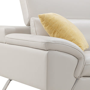 Marina Corner Sofa Set Spacious Chaise Lounge Leatherette Air Leather White