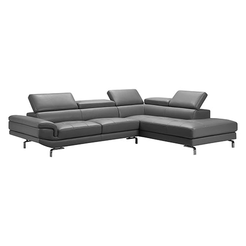 Vienna Corner Sofa Set Spacious Chaise Lounge Leatherette Air Leather Grey