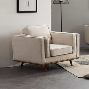 York Sofa 1 Seater Fabric Cushions Modern Sofa Beige Colour