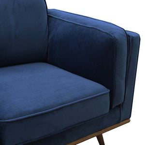York Sofa 1 Seater Fabric Cushion Modern Sofa Blue Colour