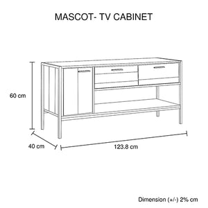 Mascot TV Cabinet Entertainment Storage Unit Oak Colour