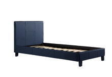 Load image into Gallery viewer, Single PU Leather Bed Frame Blue