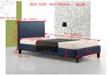 Load image into Gallery viewer, Single PU Leather Bed Frame Blue