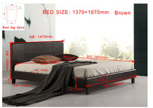 Load image into Gallery viewer, Double PU Leather Bed Frame Brown