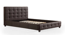 Load image into Gallery viewer, Queen PU Leather Deluxe Bed Frame Brown