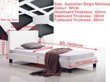Load image into Gallery viewer, Single PU Leather Bed Frame White