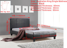 Load image into Gallery viewer, King Single PU Leather Bed Frame Black