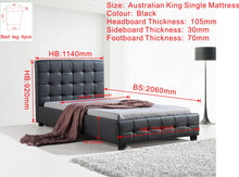 Load image into Gallery viewer, King Single PU Leather Deluxe Bed Frame Black