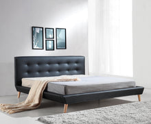 Load image into Gallery viewer, King PU Leather Deluxe Bed Frame Black