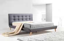 Load image into Gallery viewer, Queen Linen Fabric Deluxe Bed Frame Grey