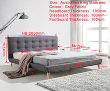 Load image into Gallery viewer, King Linen Fabric Deluxe Bed Frame Grey