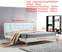 Load image into Gallery viewer, King PU Leather Deluxe Bed Frame White