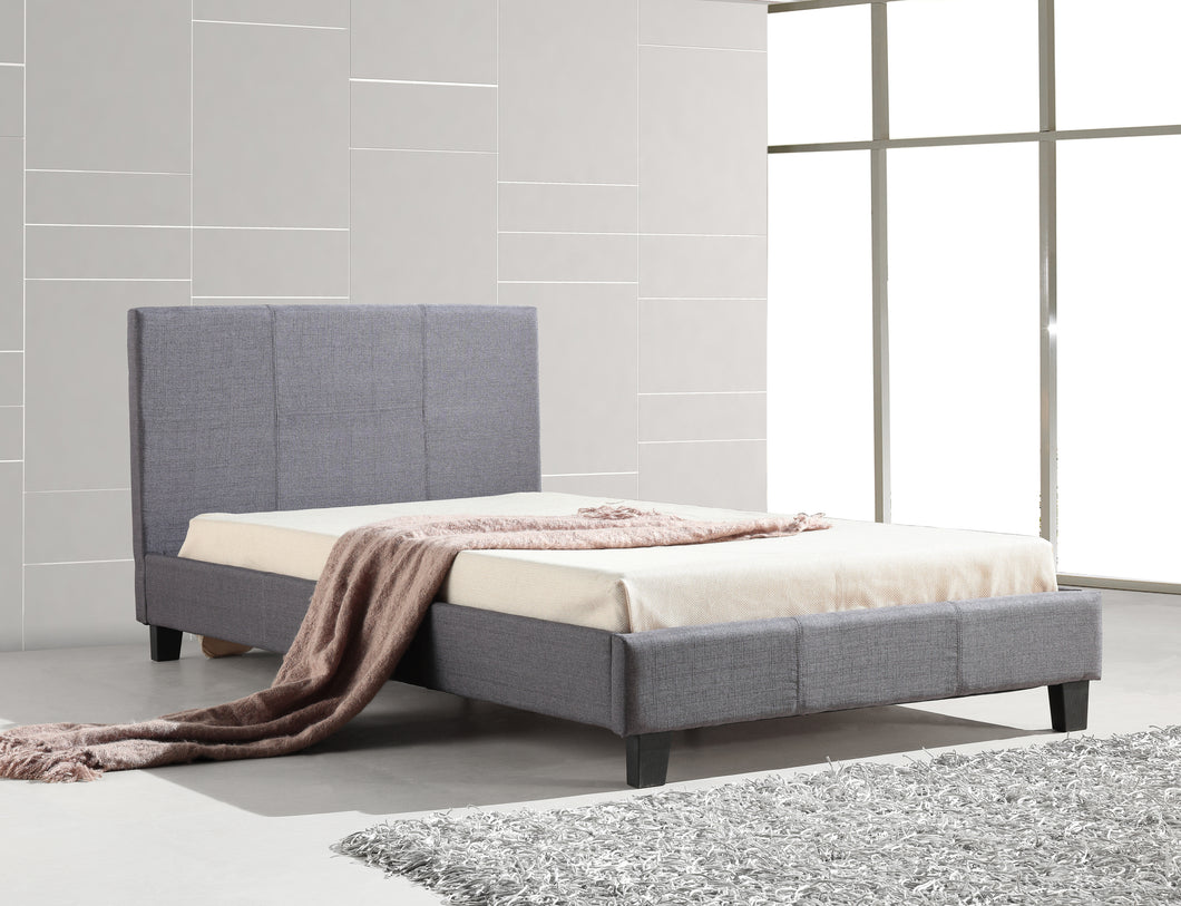 King Single Linen Fabric Bed Frame Grey