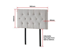 Load image into Gallery viewer, Linen Fabric Single Bed Deluxe Headboard Bedhead - Beige