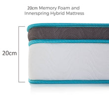 Load image into Gallery viewer, Palermo Single 20cm Memory Foam and Innerspring Hybrid Mattress