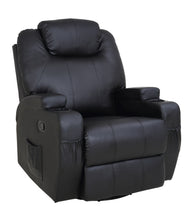Load image into Gallery viewer, Massage Sofa Chair Recliner 360 Degree Swivel PU Leather Lounge 8 Point Heated