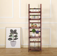 Load image into Gallery viewer, 5 Tier Wooden Ladder Shelf Stand Storage Book Shelves Shelving Display Rack