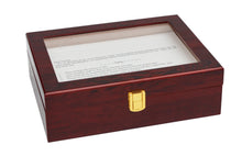 Load image into Gallery viewer, 10 Grids Wooden Watch Case Glass Jewellery Storage Holder Box Wood Display