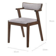 Load image into Gallery viewer, Elsa Dining chair with arm rest in GREY