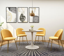 Load image into Gallery viewer, Gold Audrey Joan White 5 Piece Dining Set