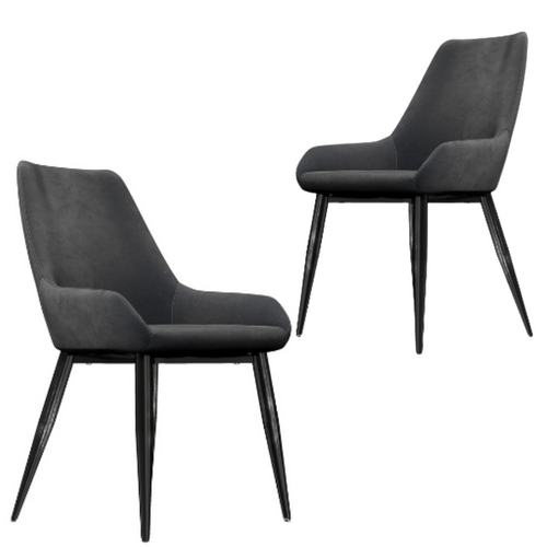 Set of 2 Barstool Allen Classy Grey Velvet Dining Chair 