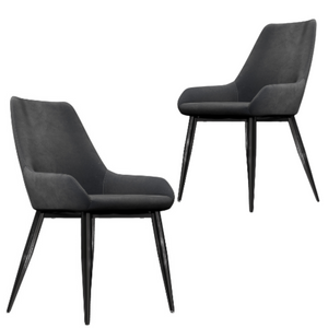 Set of 2 Barstool Allen Classy Grey Velvet Dining Chair 