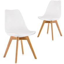Load image into Gallery viewer, Cherry White Iconic Mid-Century Design Dining Chair Set of 2