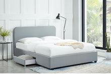 Load image into Gallery viewer, Kevin Charcoal Grey Storage Bed with 2 Drawers in King