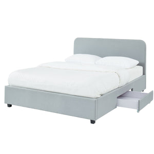 Kevin Charcoal Grey Storage Bed with 2 Drawers in King